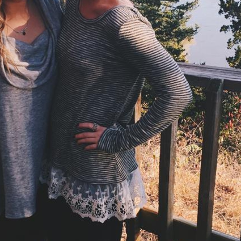 Striped Top with lace bottom